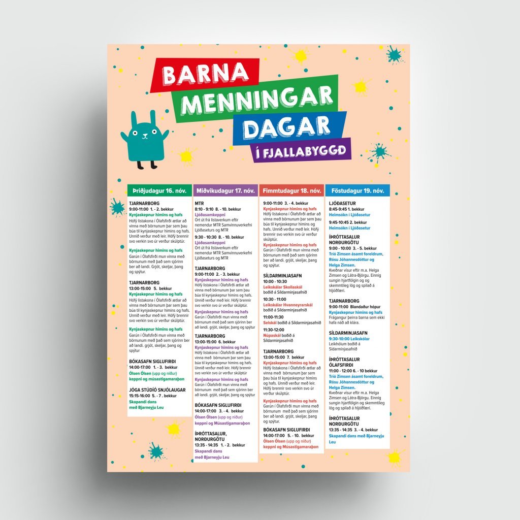 Auglýsing fyrir Barnamenningardaga Fjallabyggðar