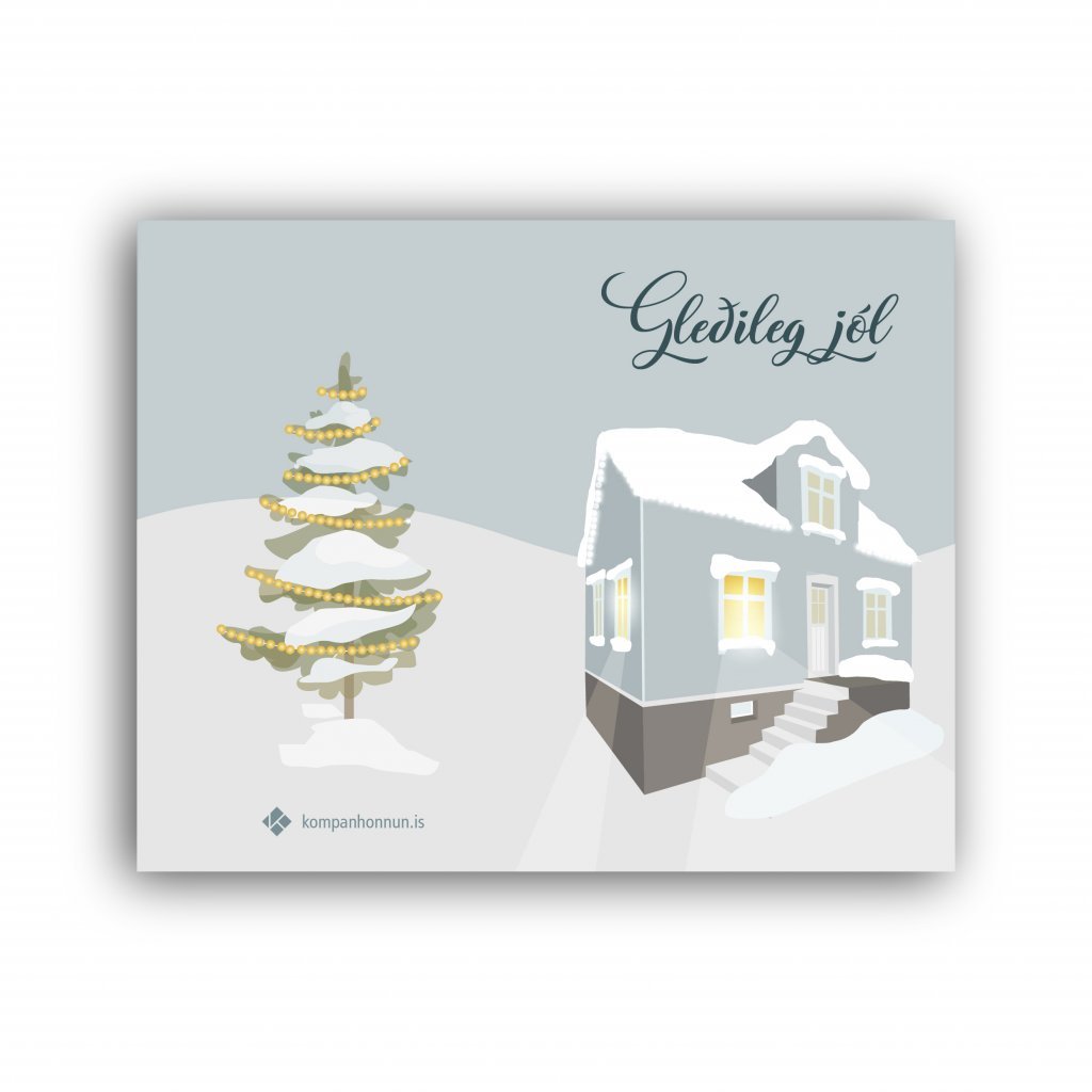 Teikning - jólamerkimiði