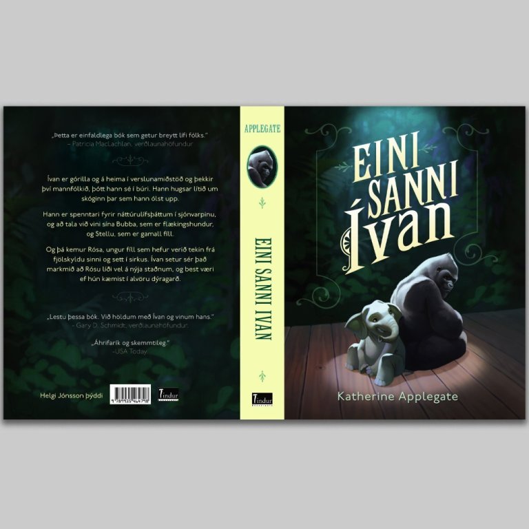 Íslensk útgáfa af bókakápunni Eini sanni Ívan.