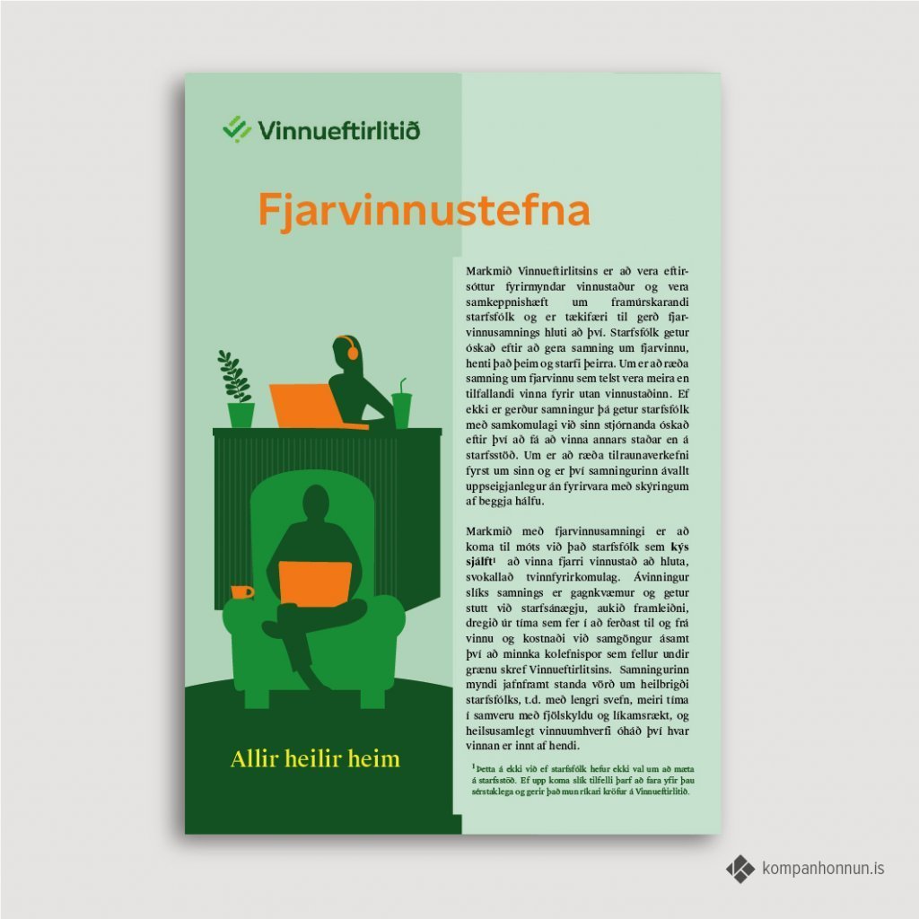 Forsíða Fjarvinnustefnu Vinnueftirlitsins